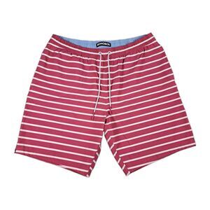 Bonobos Swim Shorts Mens 34 Striped Trunks Beach Board Shorts 9” Pinkish Red